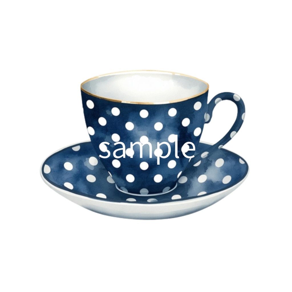 水彩ティーカップ コレクション(全12点)| Watercolor Teacup Clipart Collection (12 PNGs)