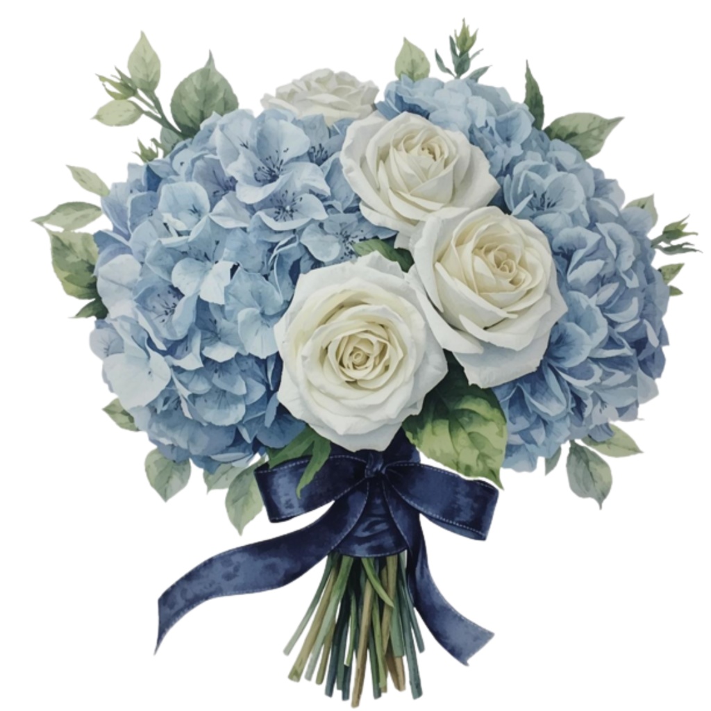 水彩ウェディングブーケ クリップアートセット(全16点)| Watercolor Wedding Bouquet Clipart Set (16 PNGs)