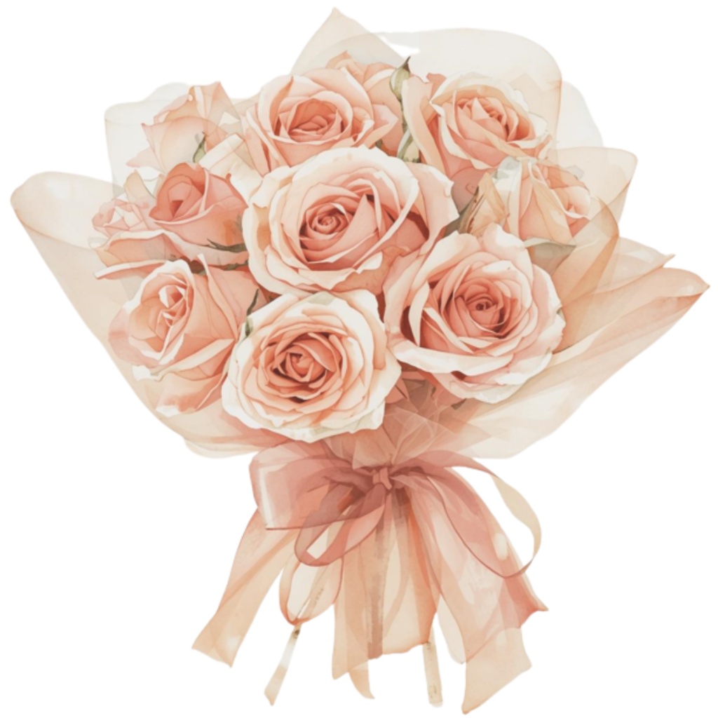 水彩ウェディングブーケ クリップアートセット(全16点)| Watercolor Wedding Bouquet Clipart Set (16 PNGs)