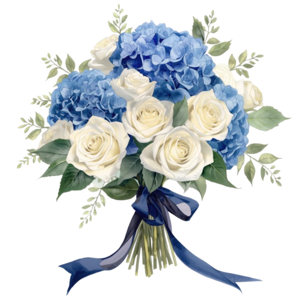 水彩ウェディングブーケ クリップアートセット(全16点)| Watercolor Wedding Bouquet Clipart Set (16 PNGs)