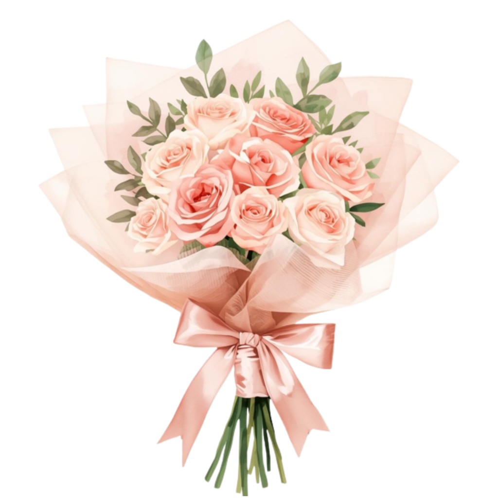 水彩ウェディングブーケ クリップアートセット(全16点)| Watercolor Wedding Bouquet Clipart Set (16 PNGs)