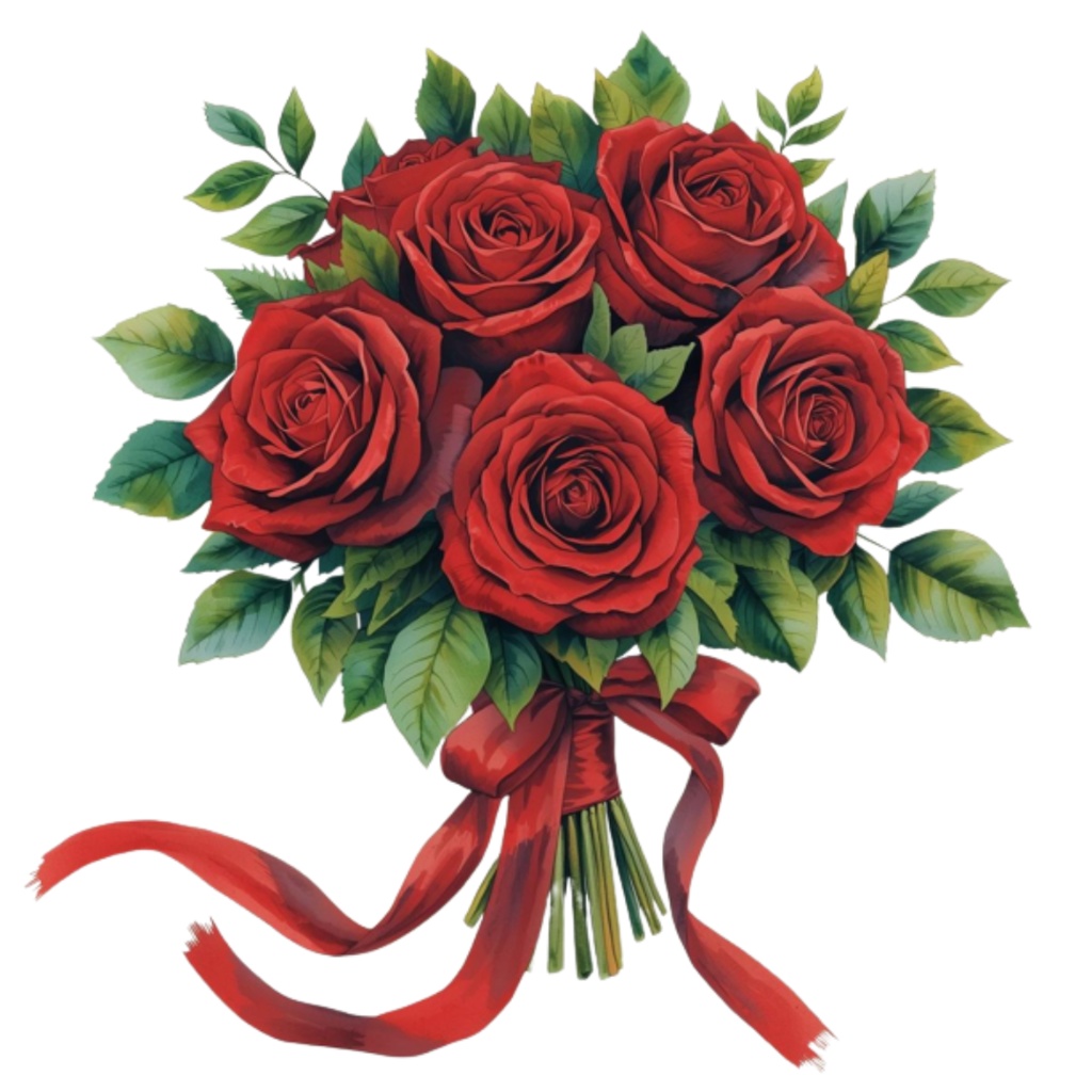 水彩ウェディングブーケ クリップアートセット(全16点)| Watercolor Wedding Bouquet Clipart Set (16 PNGs)