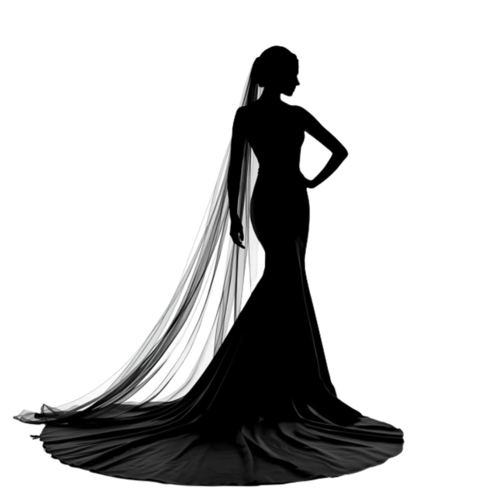 新郎新婦シルエット クリップアートセット(全13点)|Wedding Couple Silhouette Clipart Set (13 PNGs)
