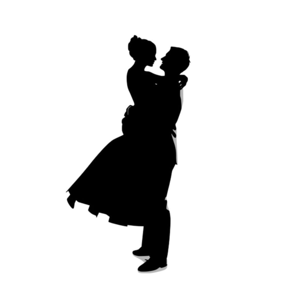 新郎新婦シルエット クリップアートセット(全13点)|Wedding Couple Silhouette Clipart Set (13 PNGs)