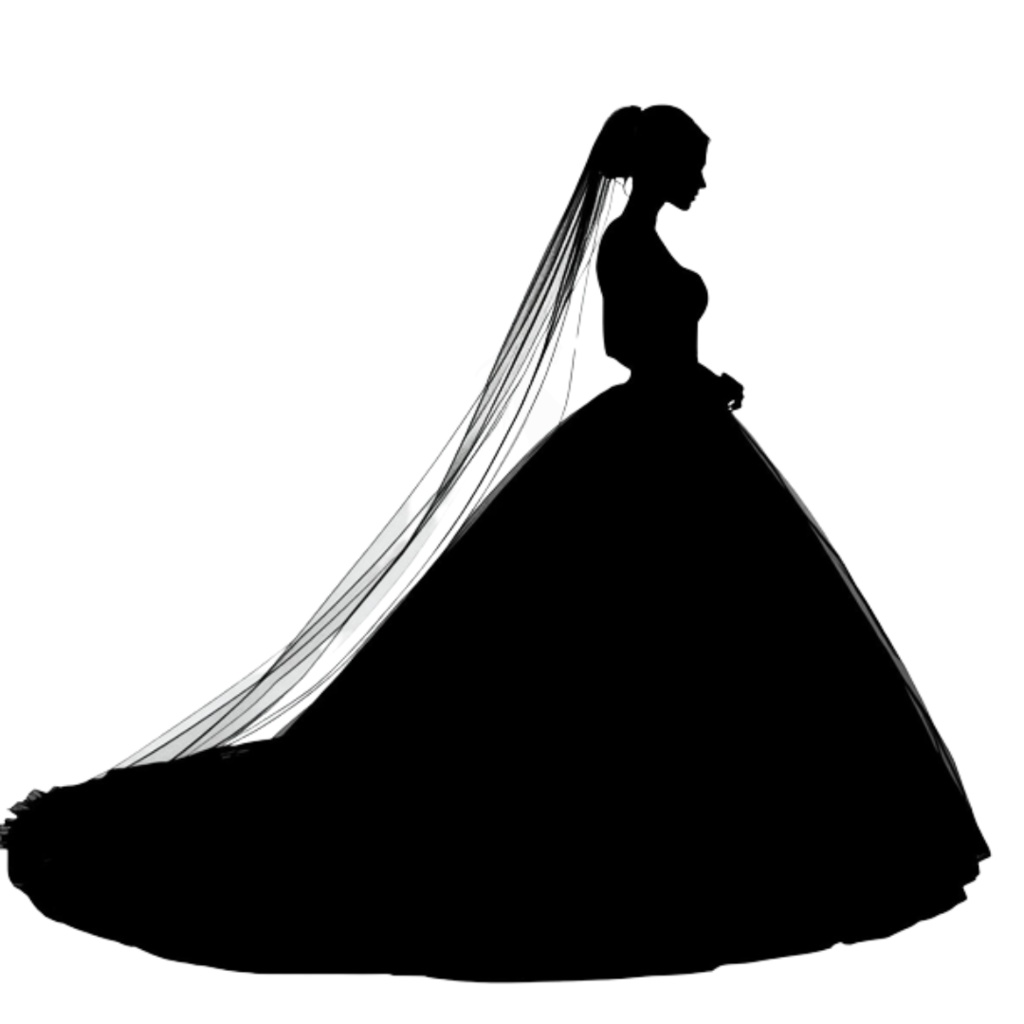 新郎新婦シルエット クリップアートセット(全13点)|Wedding Couple Silhouette Clipart Set (13 PNGs)