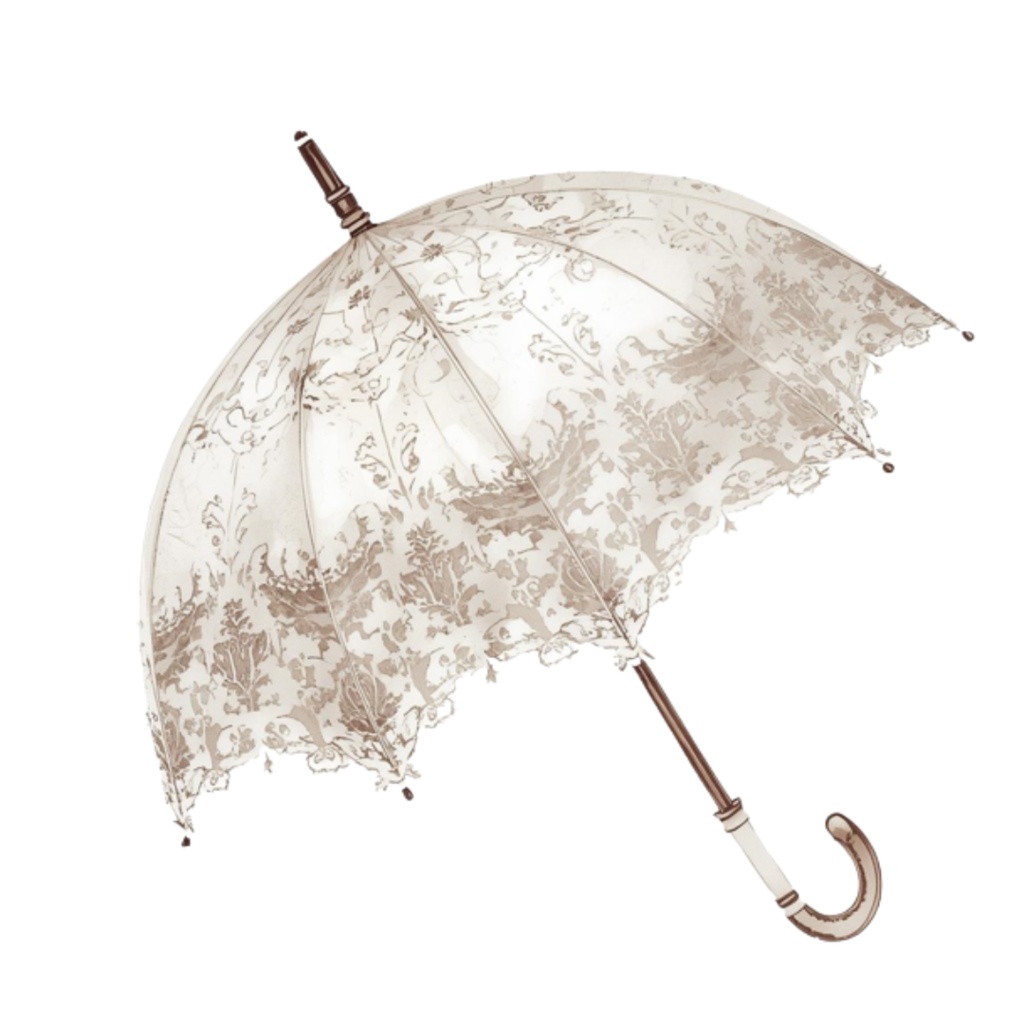 水彩風 フリル傘 コレクション(全12点 PNG)|Watercolor Frilled Umbrella Clipart Collection (12 PNGs)