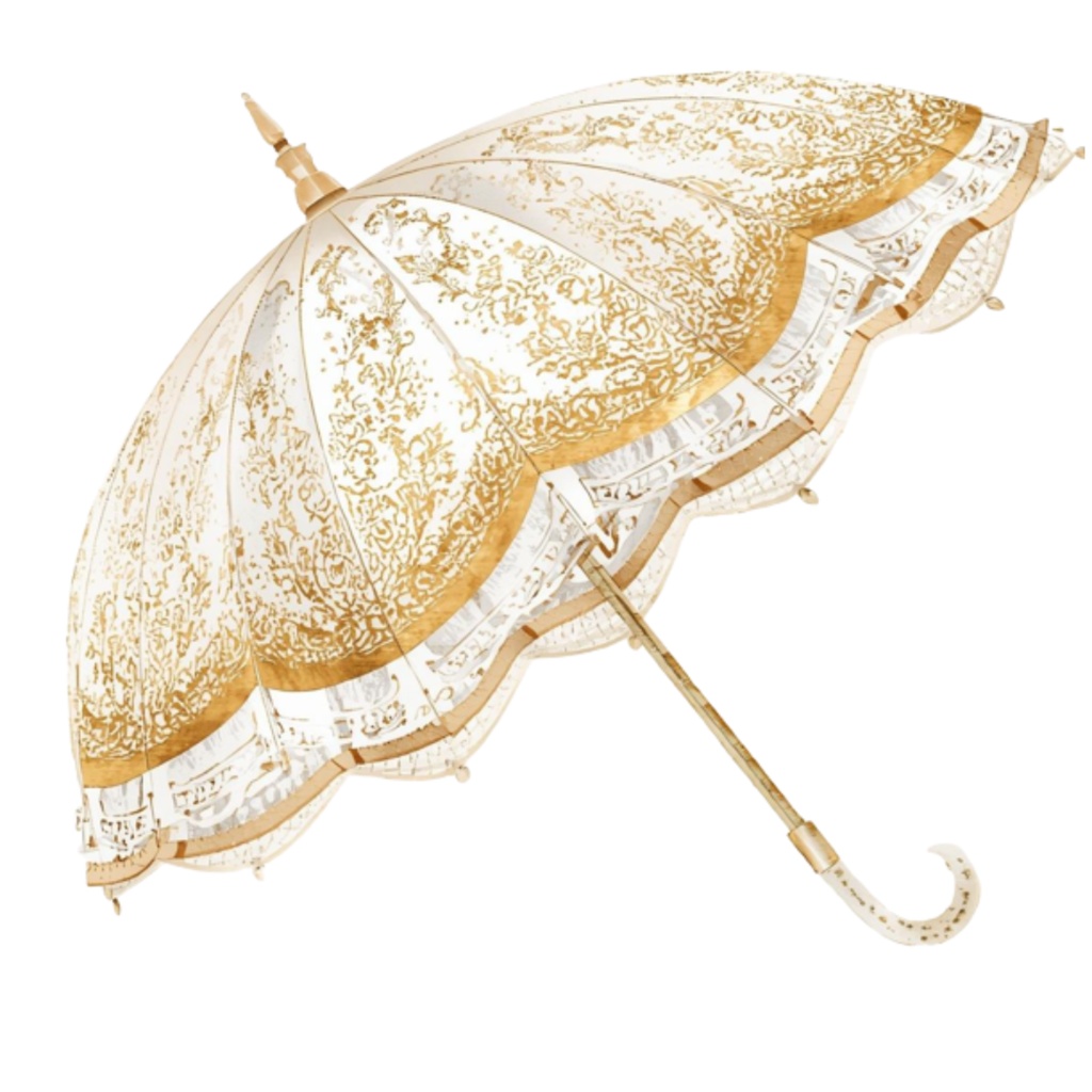 水彩風 フリル傘 コレクション(全12点 PNG)|Watercolor Frilled Umbrella Clipart Collection (12 PNGs)