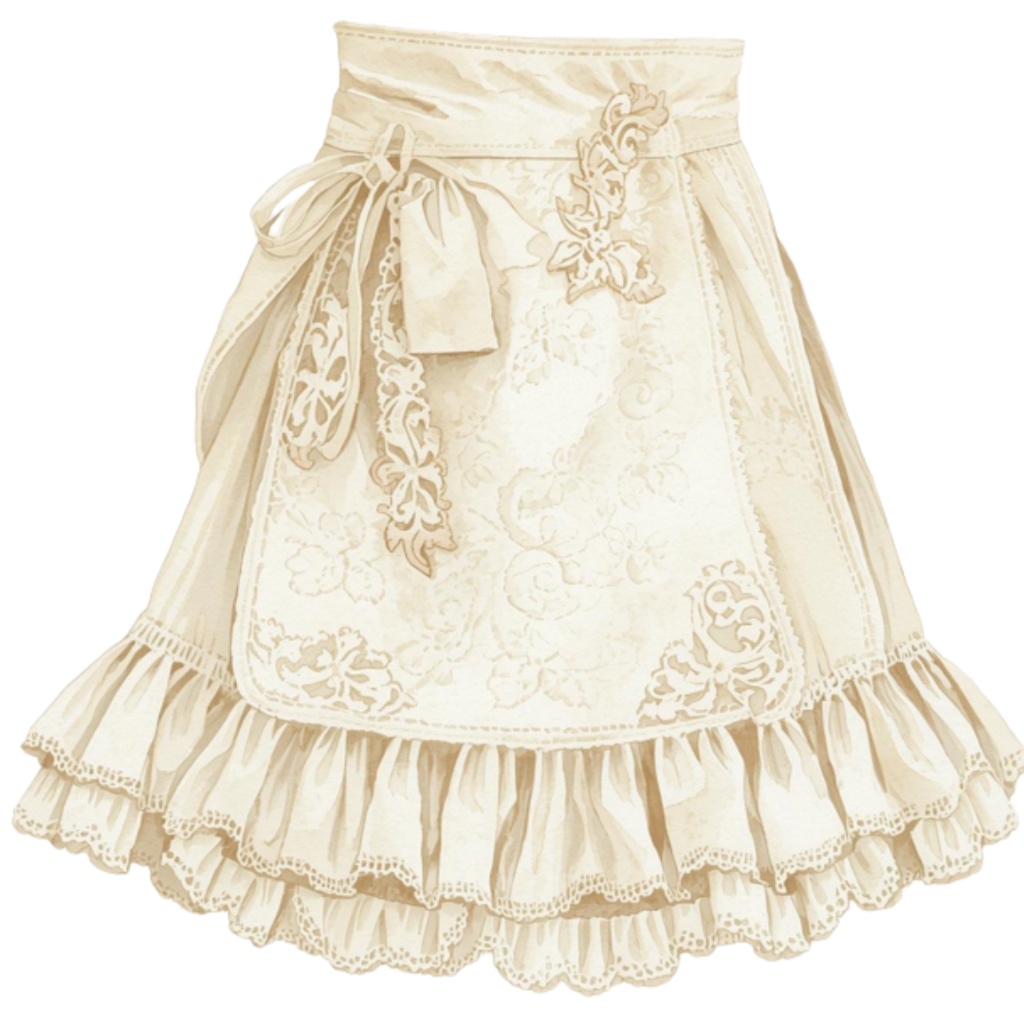🌸 水彩風 フリルエプロン コレクション(全13種類)|  Watercolor Frilly Apron Collection (13 PNGs)