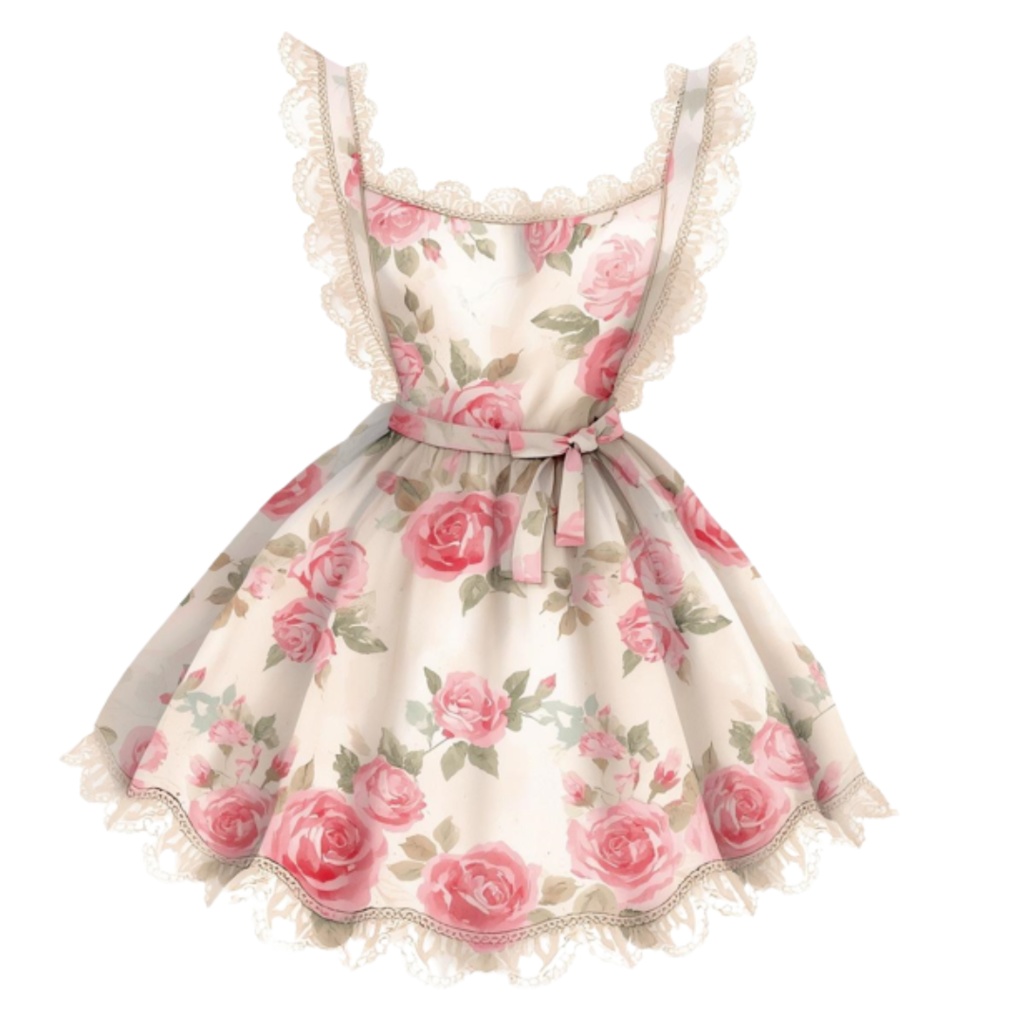 🌸 水彩風 フリルエプロン コレクション(全13種類)|  Watercolor Frilly Apron Collection (13 PNGs)