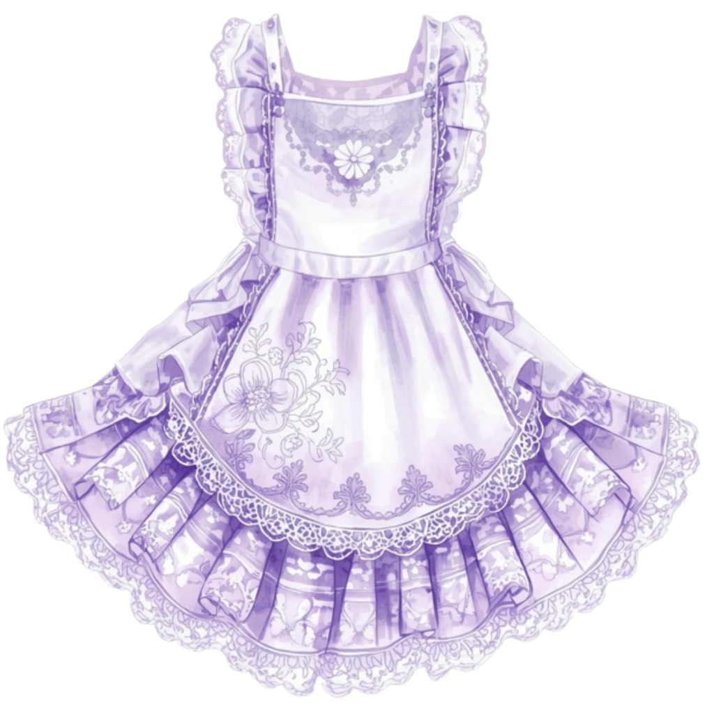 🌸 水彩風 フリルエプロン コレクション(全13種類)|  Watercolor Frilly Apron Collection (13 PNGs)