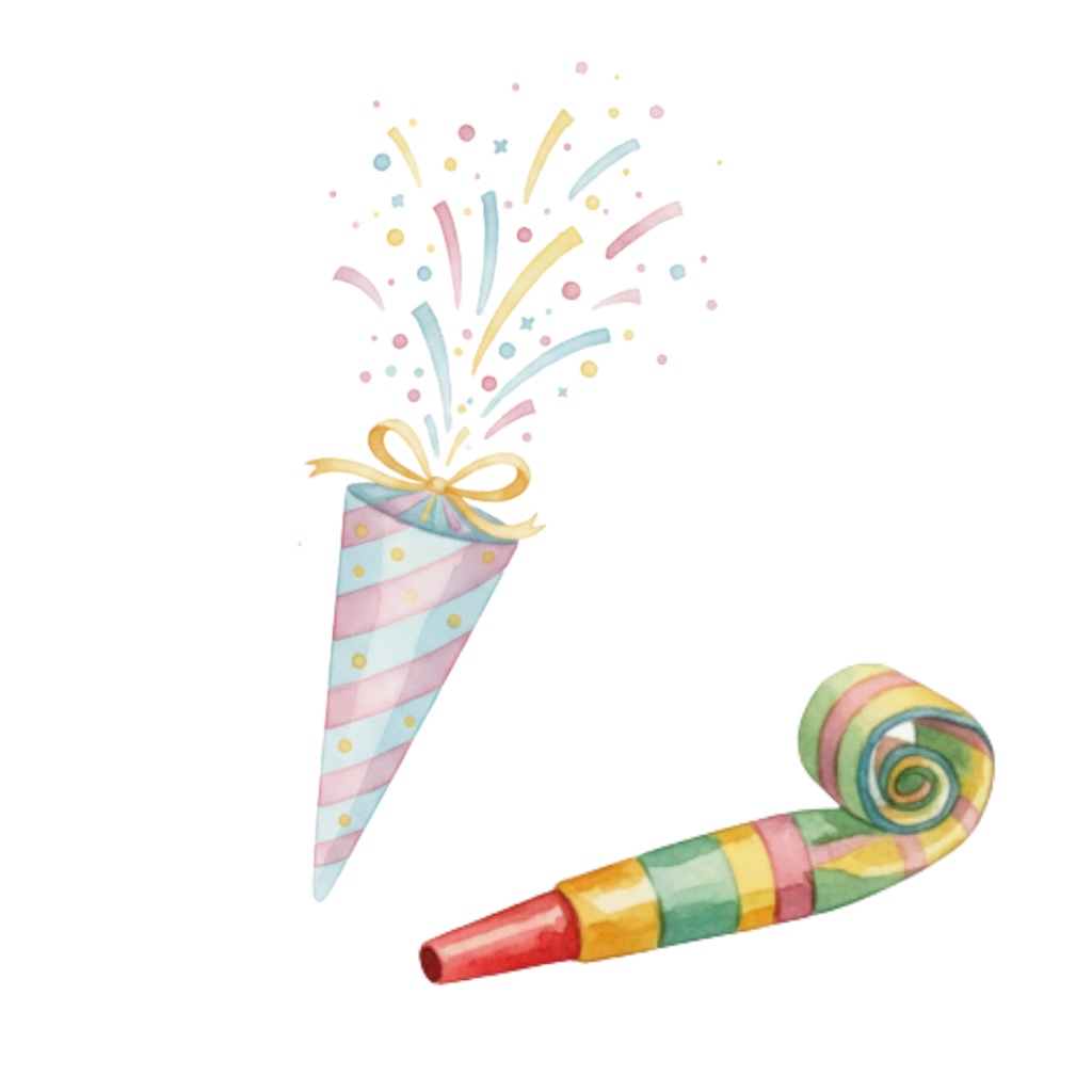 【ゆめいろ水彩】Happy Birthday!ふんわり可愛い誕生日イラスト素材12点