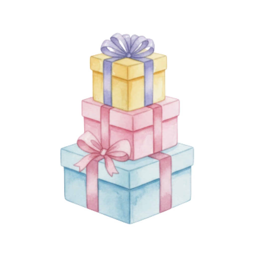 【ゆめいろ水彩】Happy Birthday!ふんわり可愛い誕生日イラスト素材12点