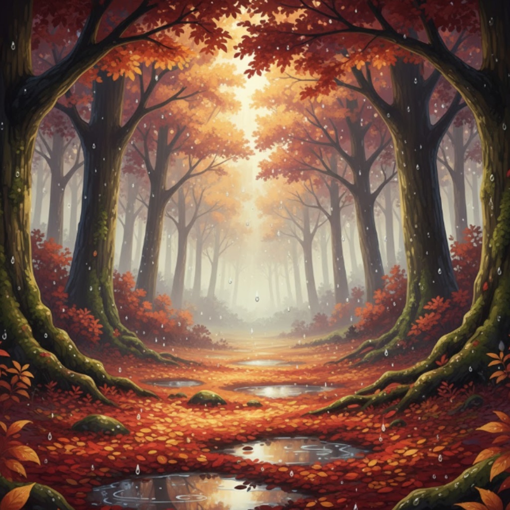 【秋の絶景】紅葉・夕焼け・収穫の風景イラスト素材集 12点