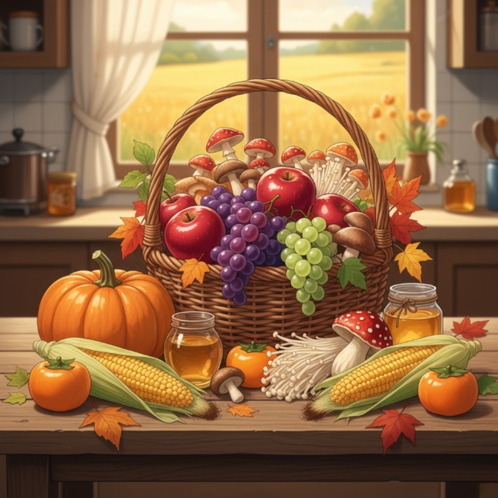 【秋の絶景】紅葉・夕焼け・収穫の風景イラスト素材集 12点