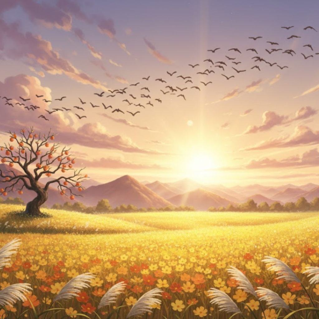 【秋の絶景】紅葉・夕焼け・収穫の風景イラスト素材集 12点