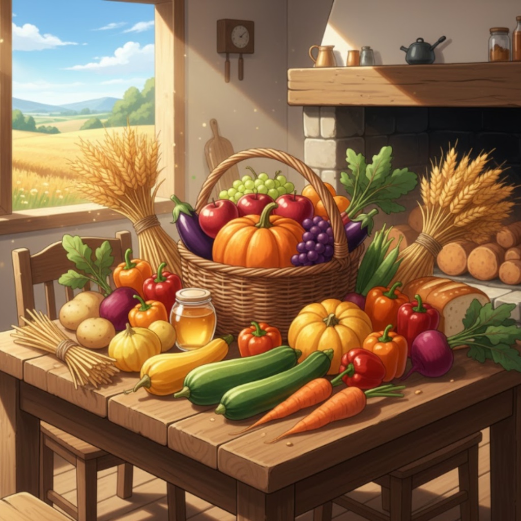 【秋の絶景】紅葉・夕焼け・収穫の風景イラスト素材集 12点