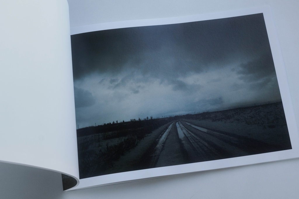 冬の野原、箱の中で眠る