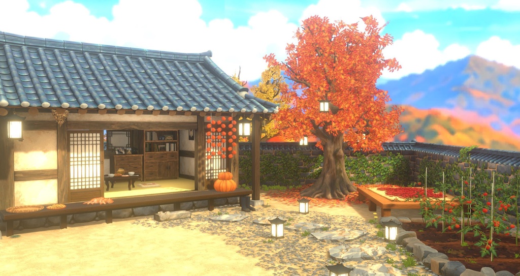 [Warudo・BRP] 가을 시골 한옥 배경 ｜Autumn Hanok ｜ 秋の韓屋 背景