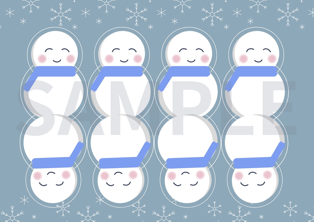 すうじ&ドッツ雪だるま(1-20)