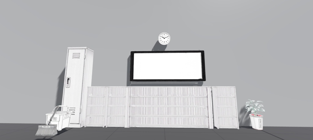 【VRChat/3D素材】漫画風・アニメ調 学園ワールド小道具 14点セット (Manga/Toon School Prop Set)