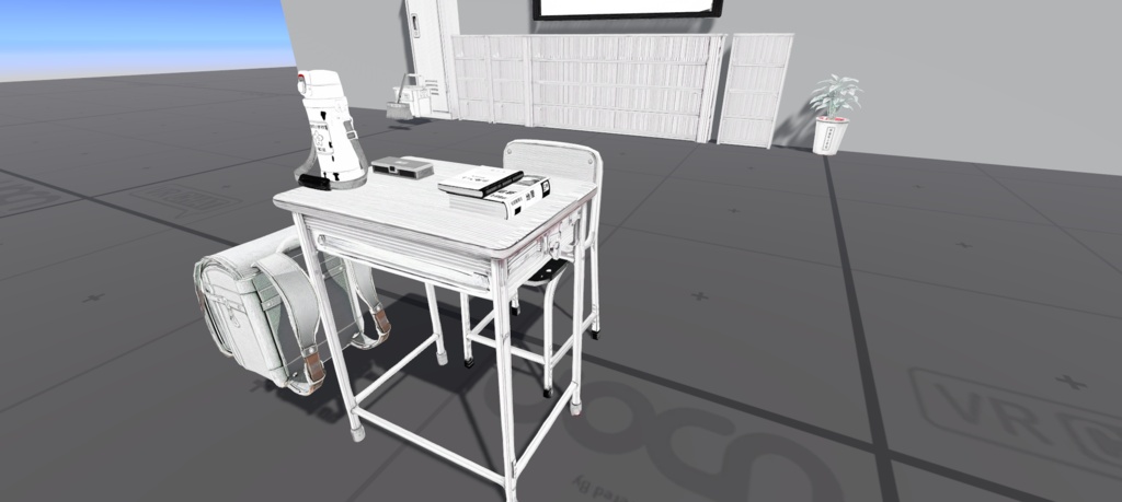 【VRChat/3D素材】漫画風・アニメ調 学園ワールド小道具 14点セット (Manga/Toon School Prop Set)