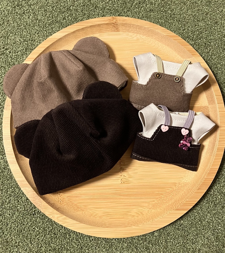 しっぽ付きくまさんオーバーオールセット