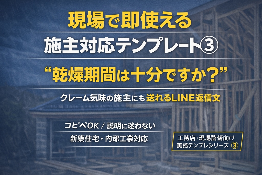 施主向け回答テンプレート-乾燥期間について シリーズ3
