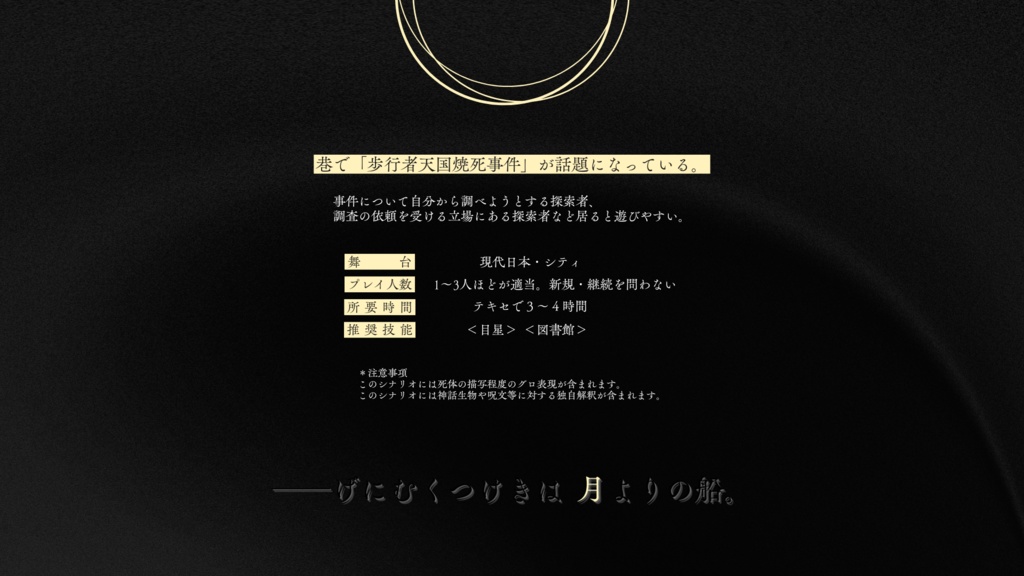 CoC6版シナリオ「月船」