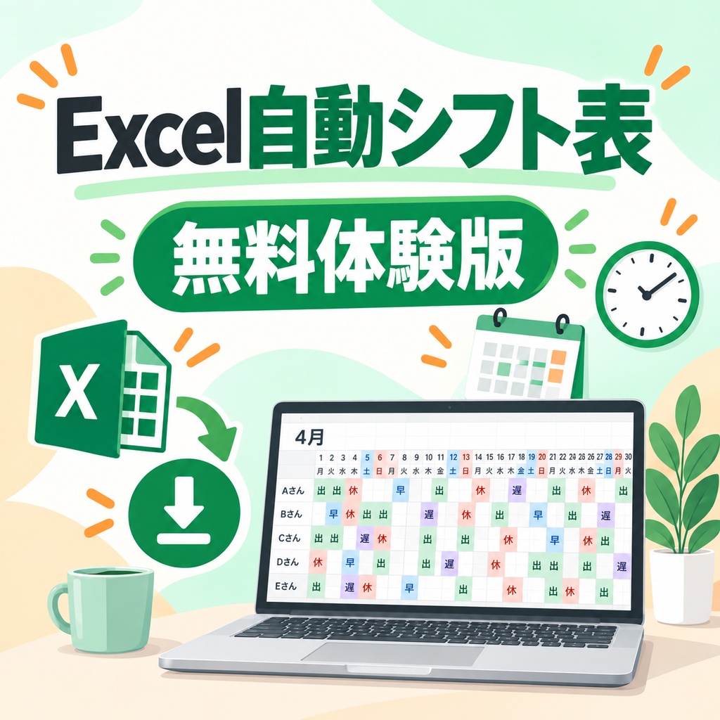 【無料体験版】Excel自動シフト表｜2026年10月・11月・月末締め