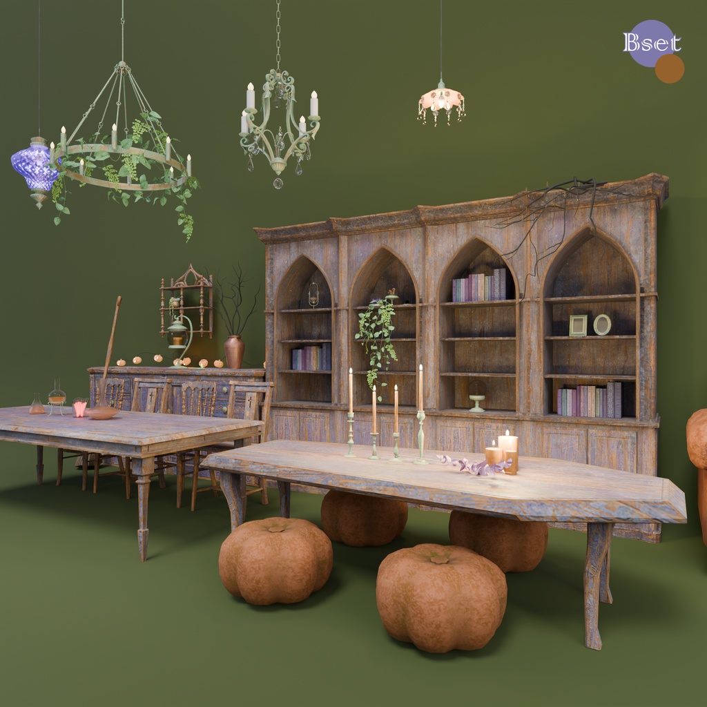 ハロウィン家具セット(3色×各57点)