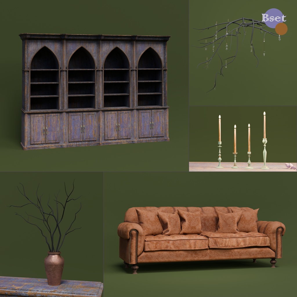 ハロウィン家具セット(3色×各57点)