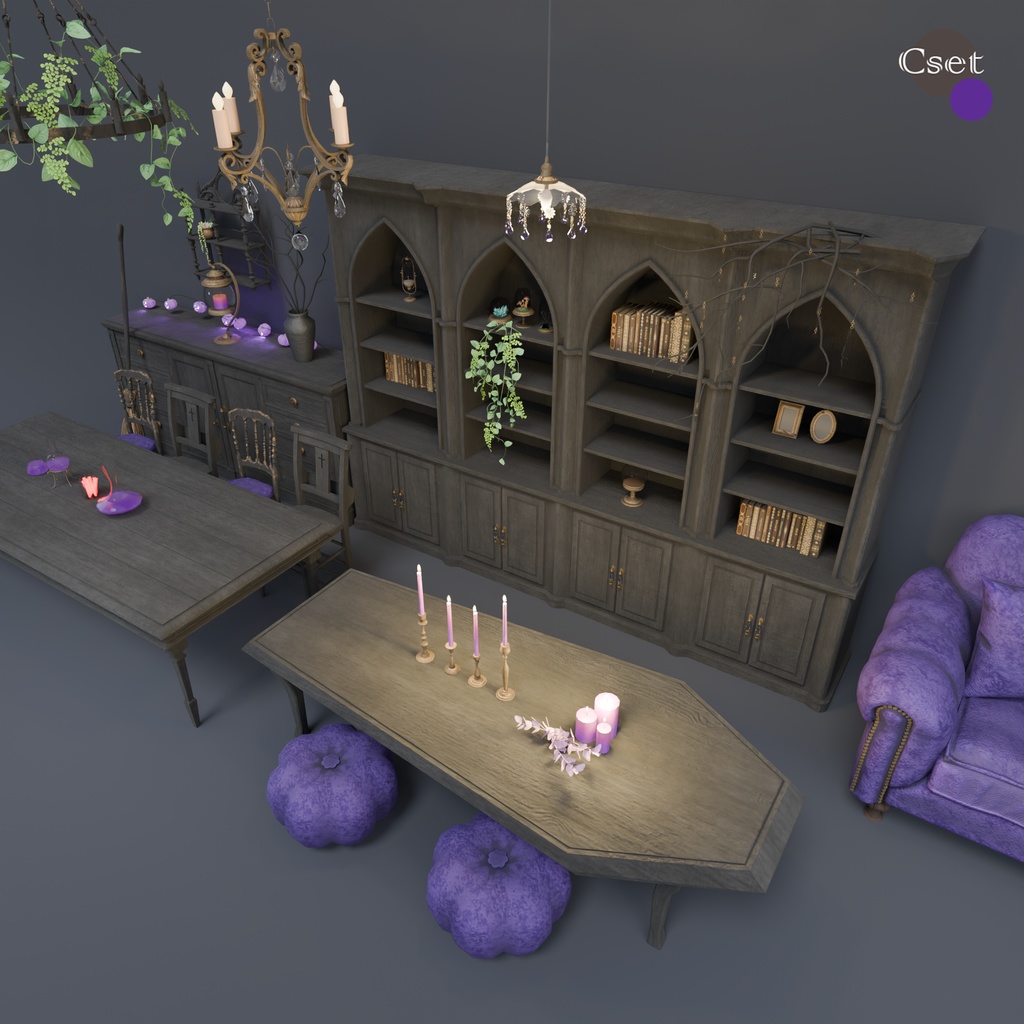 ハロウィン家具セット(3色×各57点)