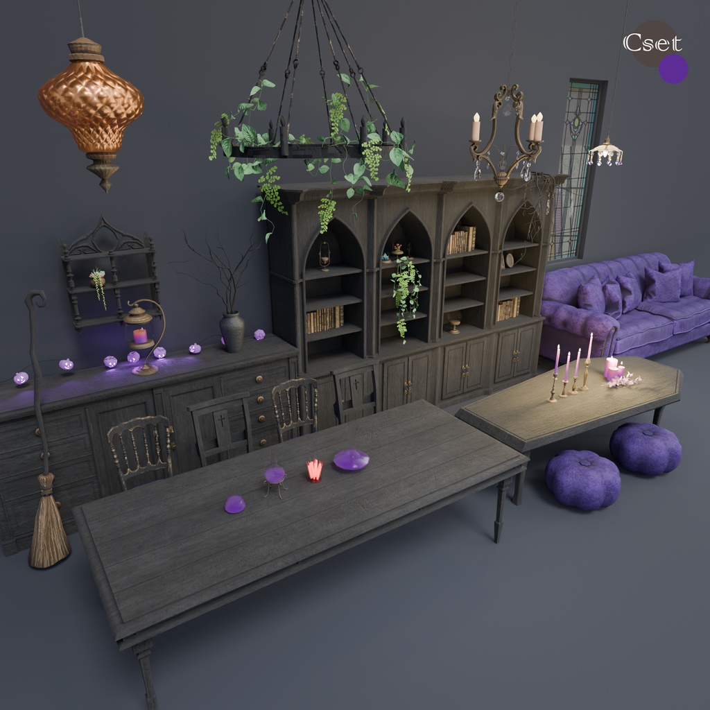 ハロウィン家具セット(3色×各57点)