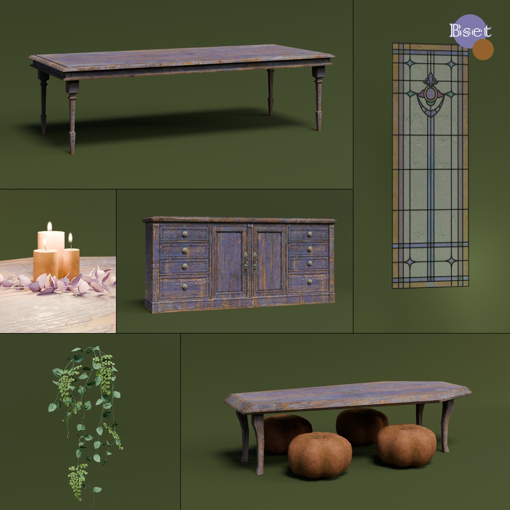 ハロウィン家具セット(3色×各57点)