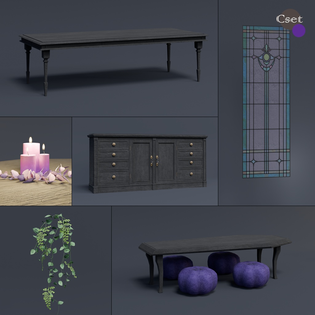 ハロウィン家具セット(3色×各57点)