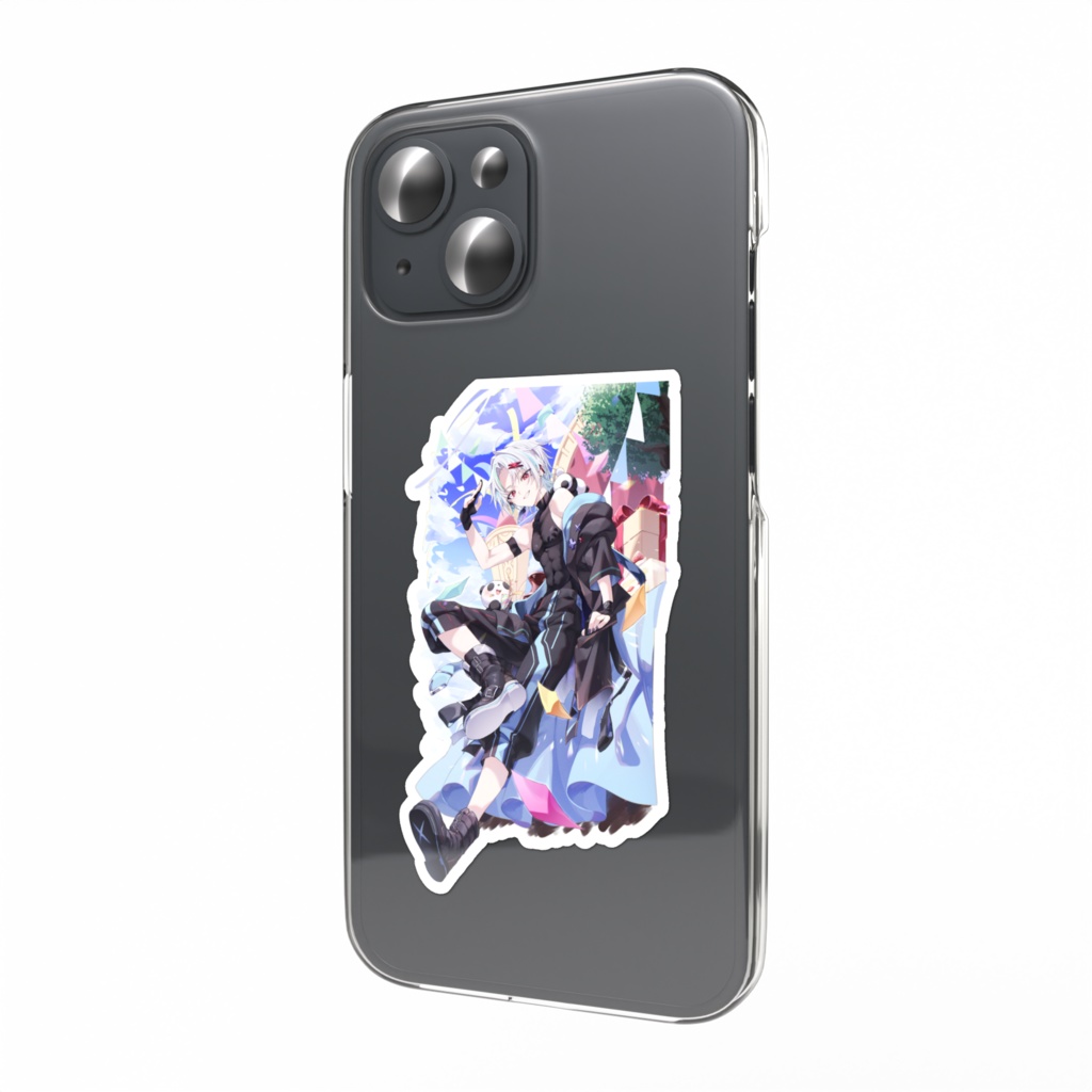 スラリオン活動1.5周年記念_スマホステッカー_ハーフアニバイラストVer