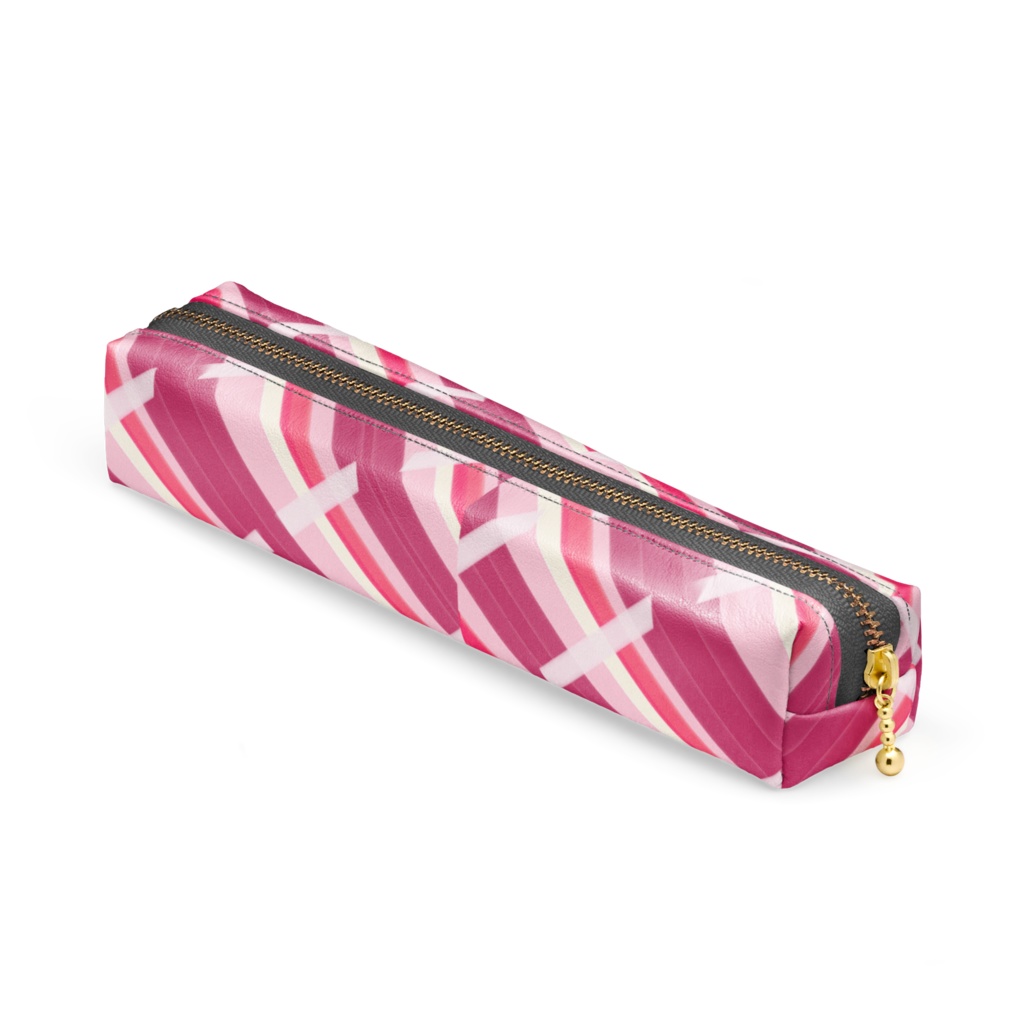 チェック風ペンケース