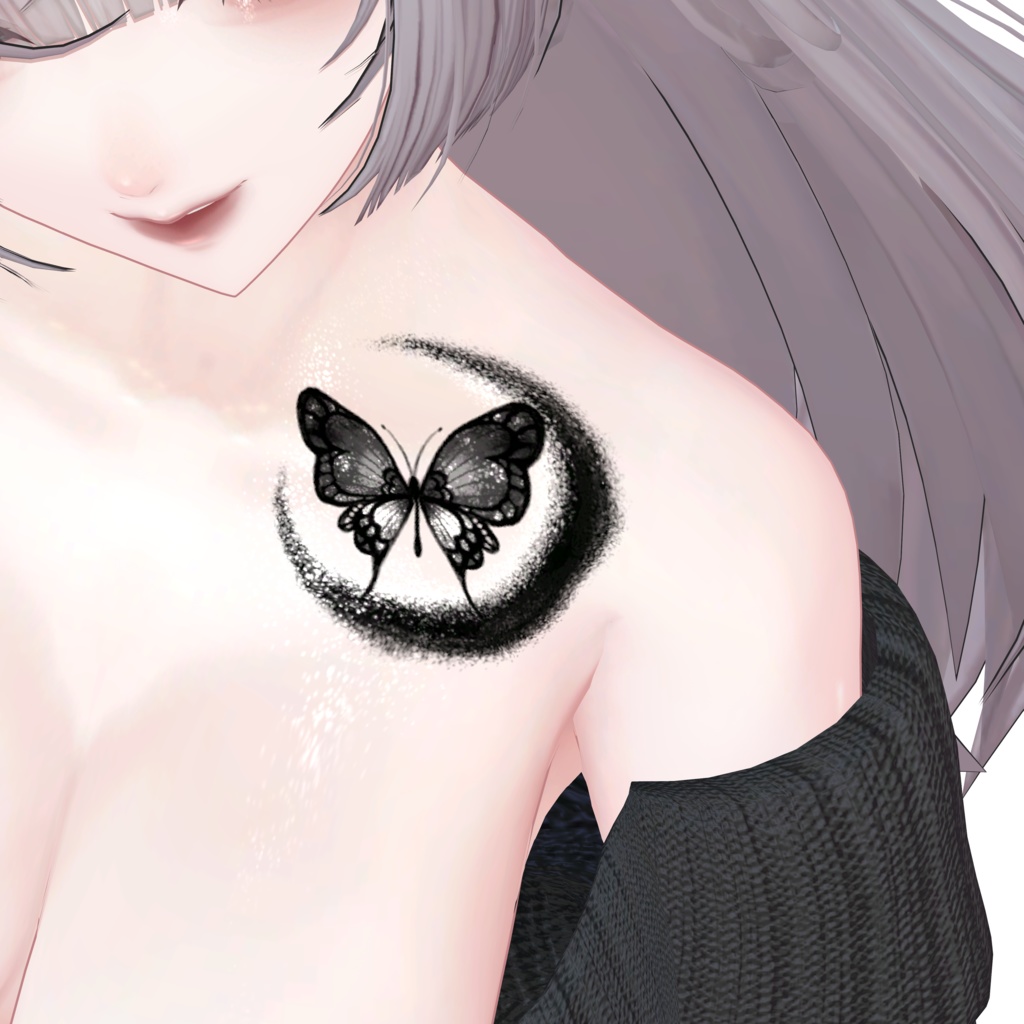 《SALE》【7アバター対応】蝶と月【tattoo】