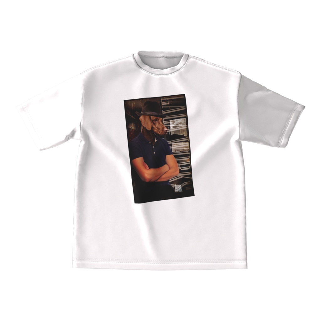 lala works Tシャツ 物思いにふける犬男