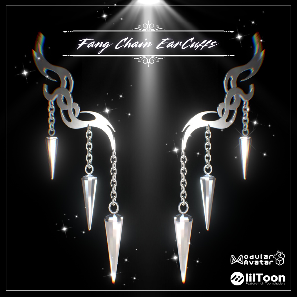 【イヤーカフ】Fang Chain EarCuffs【VRChat想定】