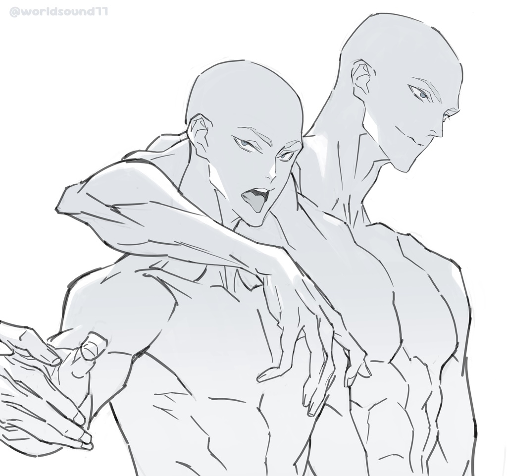 イメレス用「2人のバディポーズ」素材