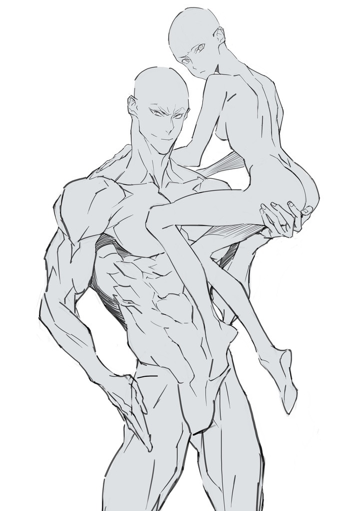 イメレス用「2人のバトルポーズ」素材 