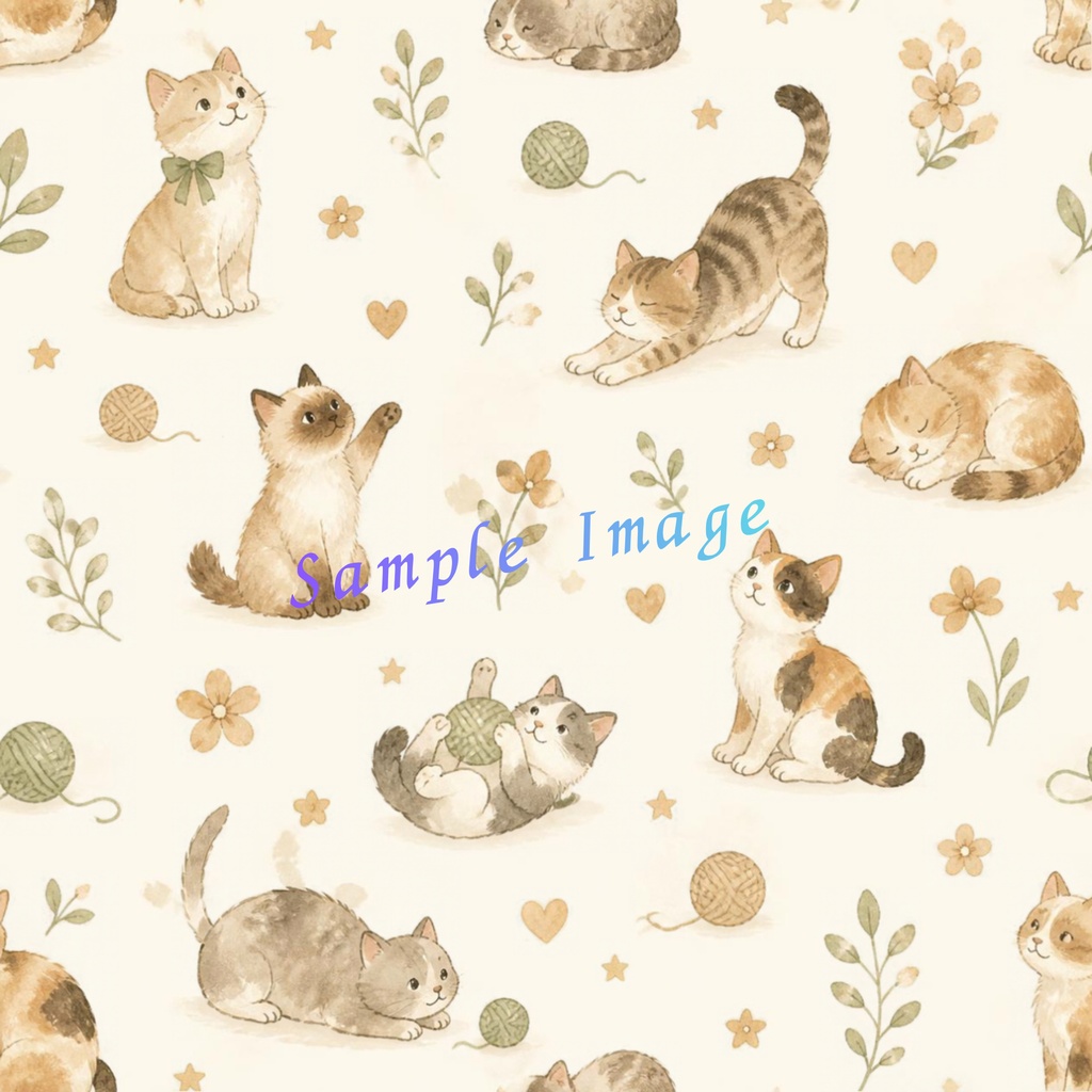 にゃんこいっぱい!猫のシームレスデジタルペーパー15枚セット