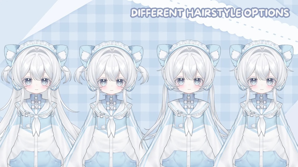 【LIVE 2Dモデル】Blue Cat Girl Vtuber Model for Sell 青猫モデル