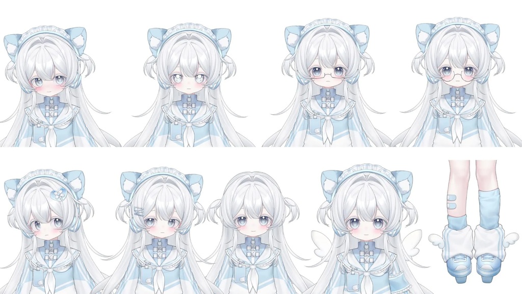 【LIVE 2Dモデル】Blue Cat Girl Vtuber Model for Sell 青猫モデル