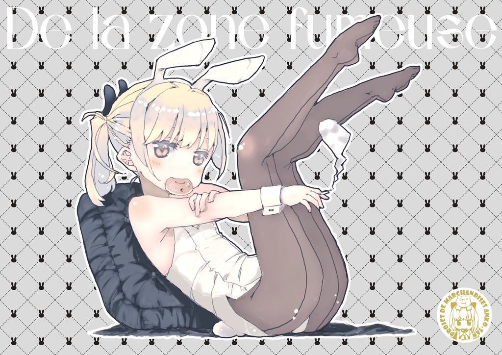 オリジナルイラストラメタペストリー「バニー安子さん」