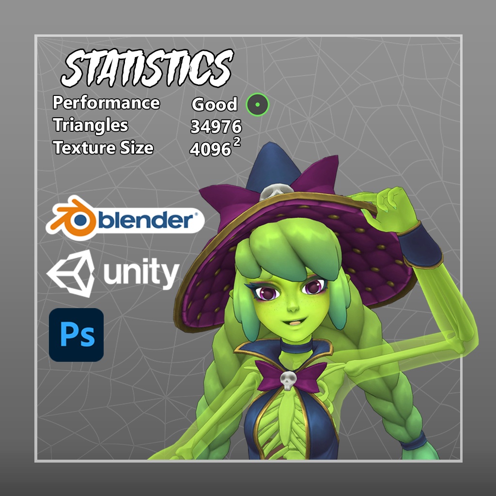 VRChat向け3Dオリジナルモデル「スライムウィッチ Slime Witch」