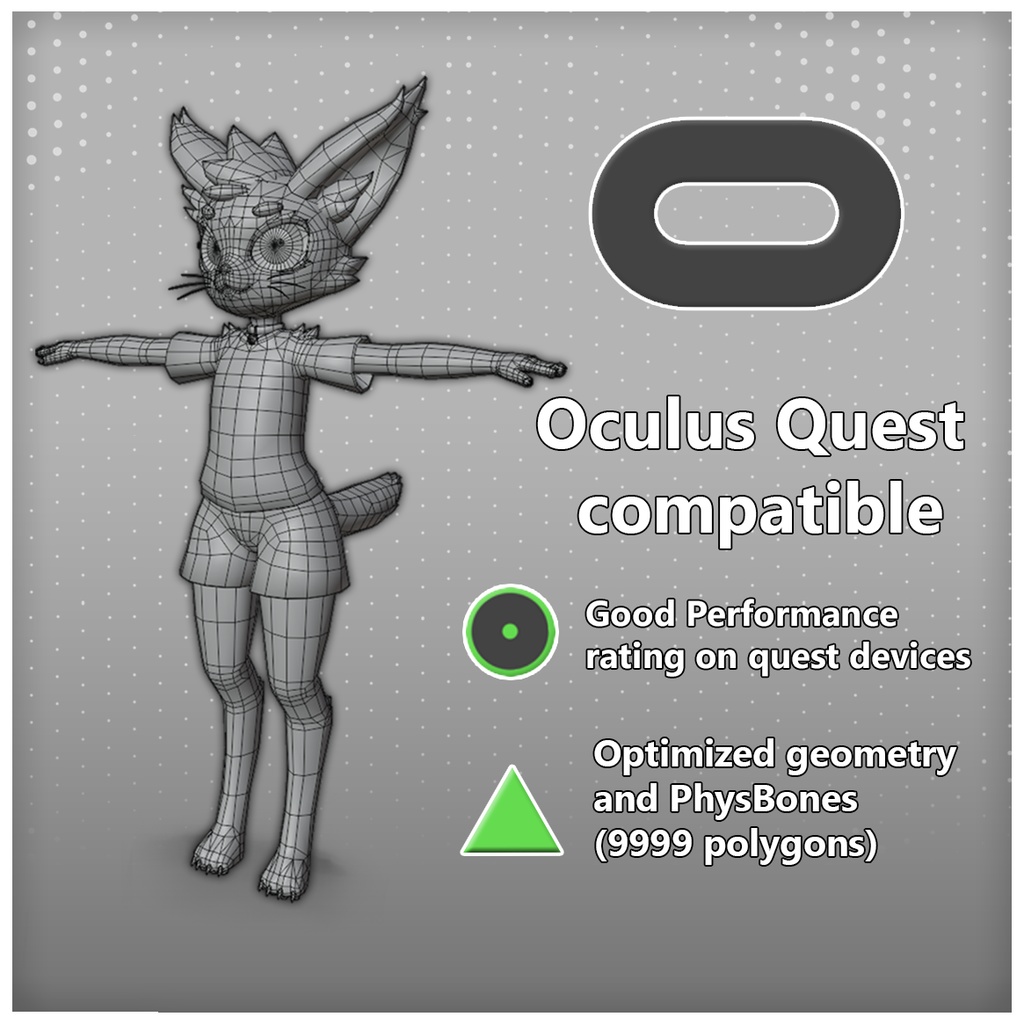 VRChat向け3Dオリジナルモデル「Polycat」