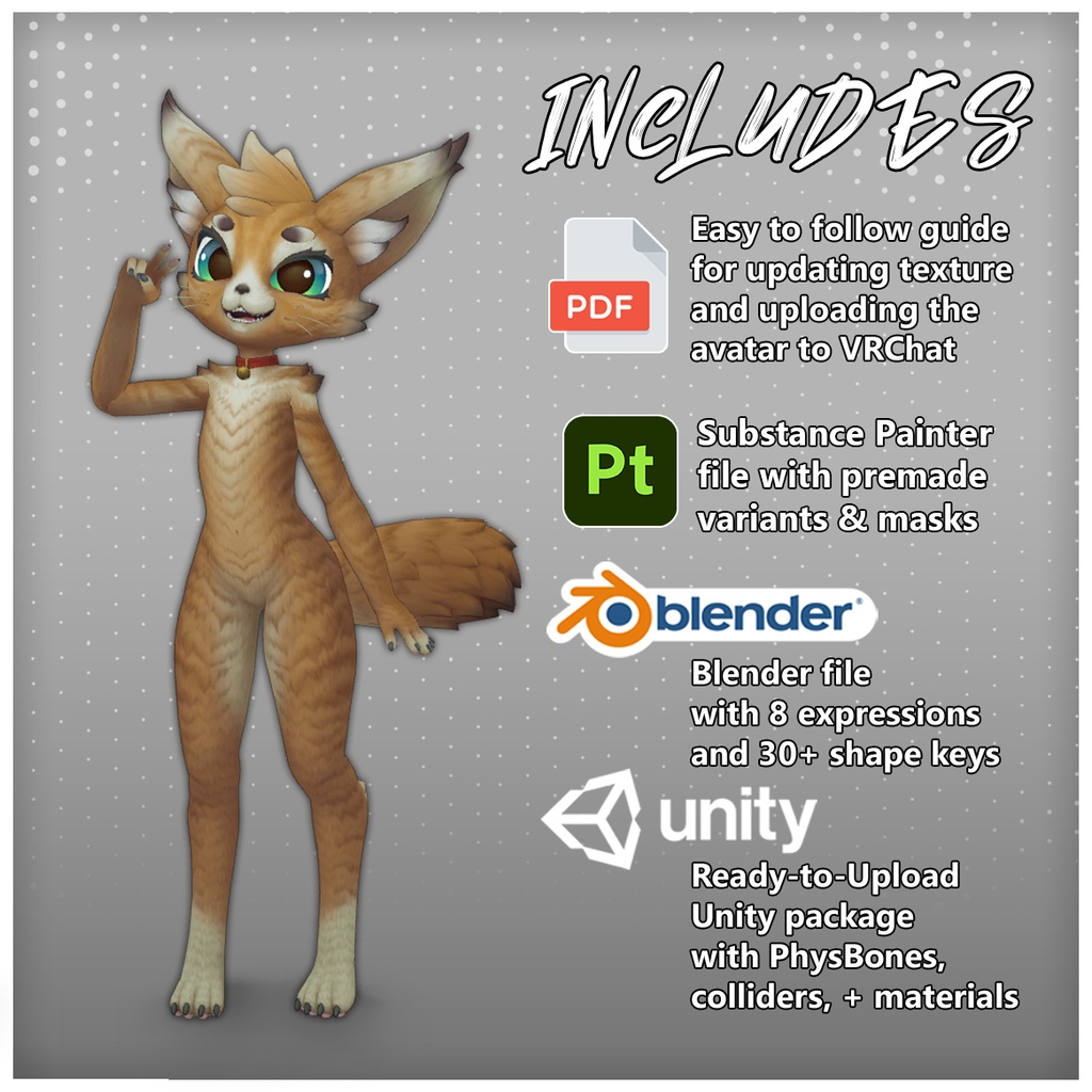 VRChat向け3Dオリジナルモデル「Polycat」