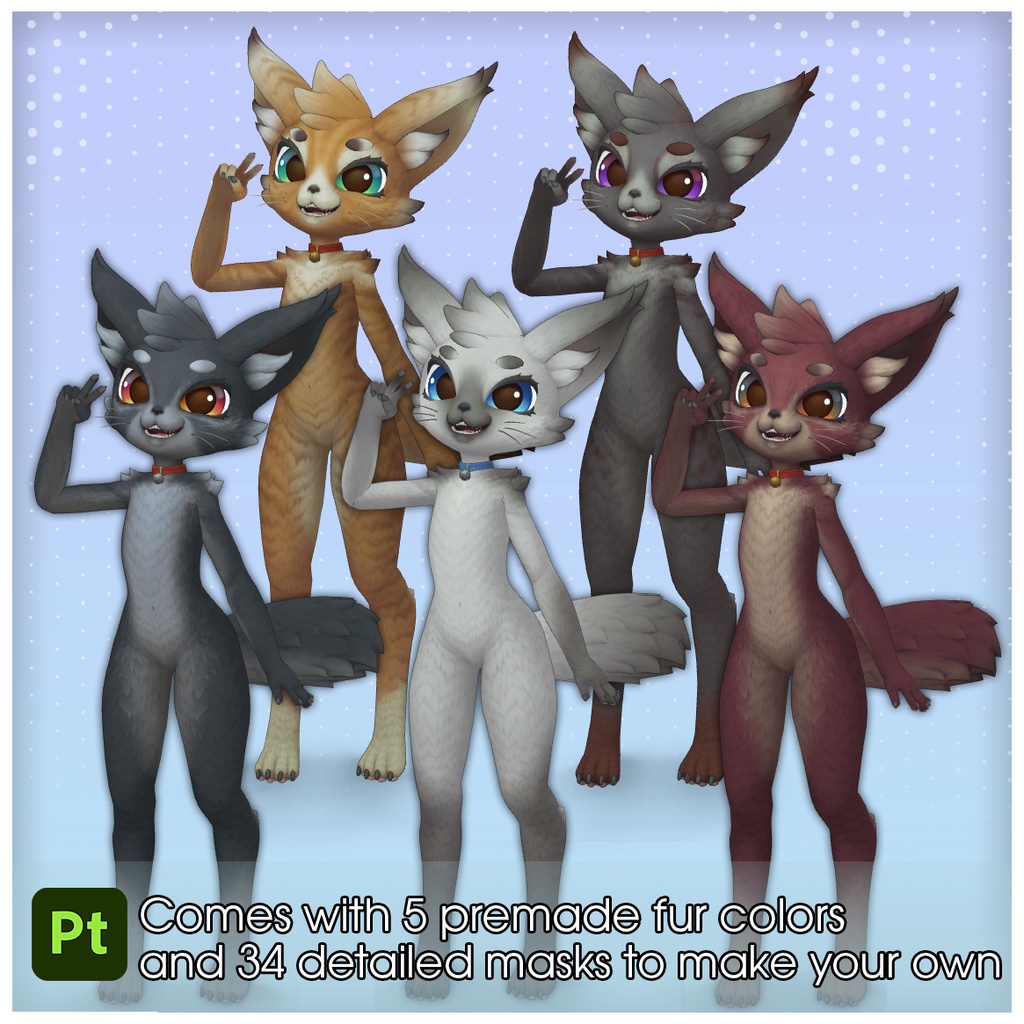 VRChat向け3Dオリジナルモデル「Polycat Mori Kei」